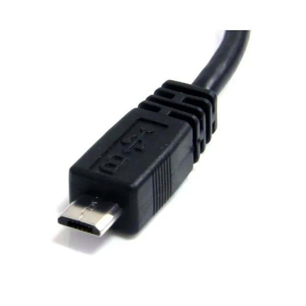 Startech  USB-A - Micro-USB B -kaapeli, 15 cm, Musta