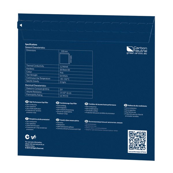 Arctic Cooling Thermal Pad 100x100x1.0 - 4 pack