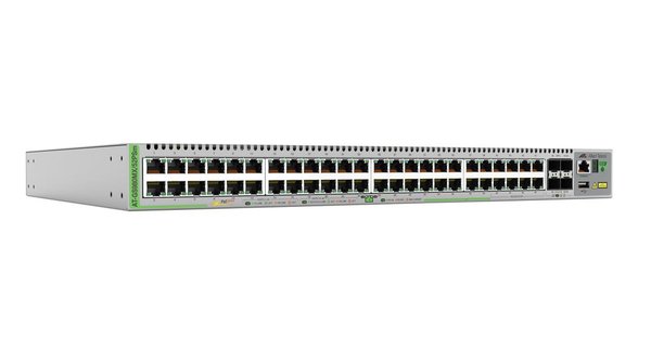 ALLIED L3 Stackable Switch 40x 10/100/1000-T PoE+ 8x 100M/1G/2.5G/5G-T PoE+ 4x SFP+ Ports single fixed PSU EU Power Cord