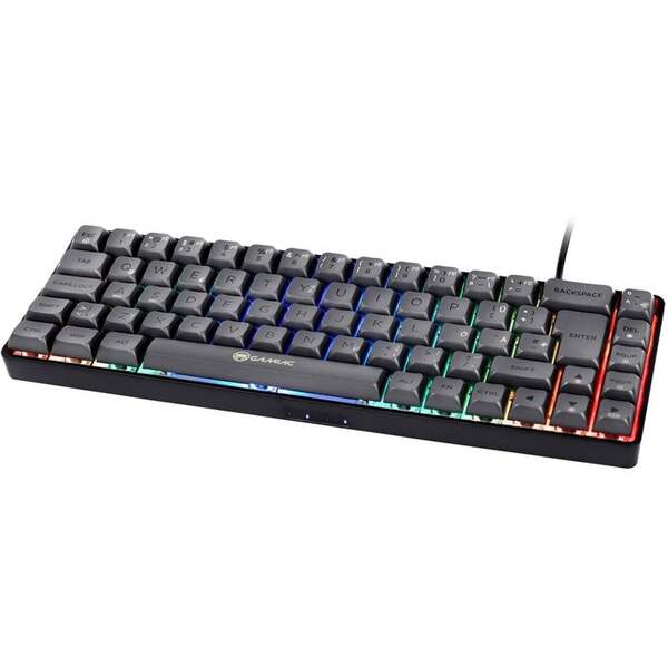GAMIAC TKL69G -mekaaninen pelin&auml;pp&auml;imist&ouml;, Kailh Blue, musta/harmaa