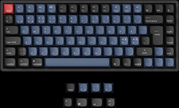 Keychron K2 Pro, QMK/VIA, RGB, Aluminium, Hot Swap 75%, K Pro Red -langaton pelin&auml;pp&auml;imist&ouml;