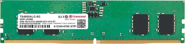 TRANSCEND 8GB DDR5 4800 U-DIMM 1RX16 1GX16 CL40 1.1V