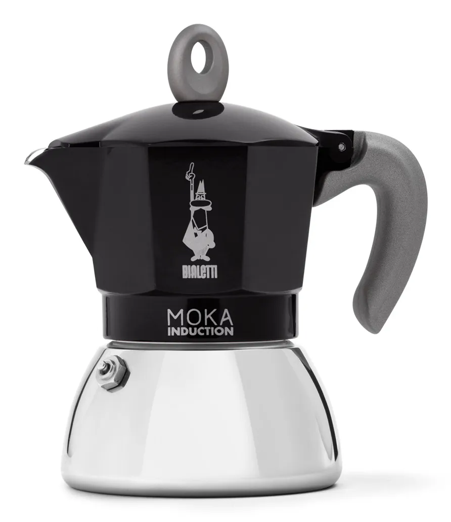 Bialetti Moka Induction -espressokeitin, musta, 4 kuppia