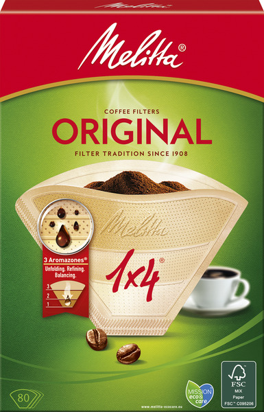 Melitta Original 1x4 Kaffefilter, oblekt, 18 x 80 st (1440 filter)