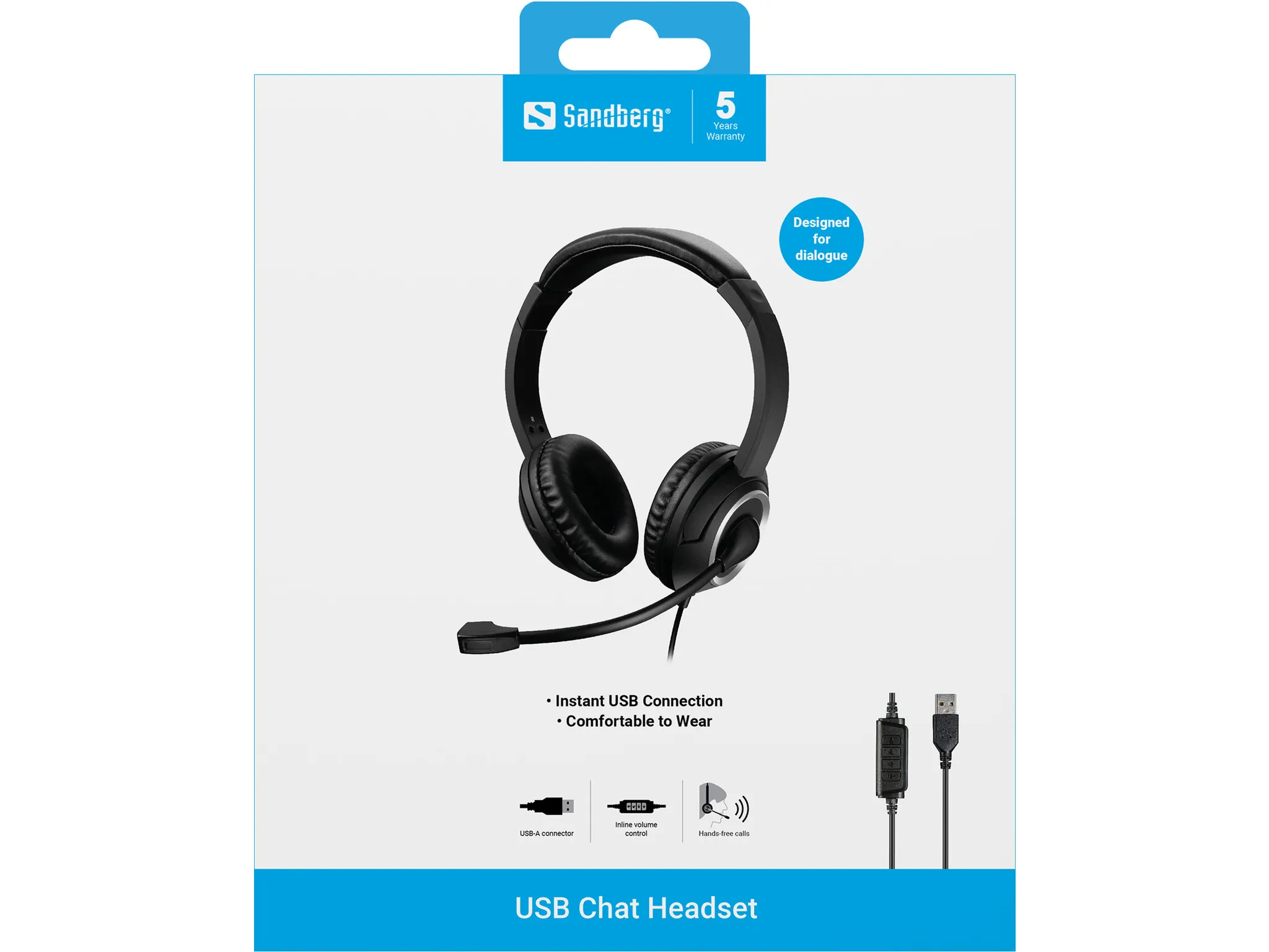 Sandberg USB Chat Headset -kuulokkeet, Musta