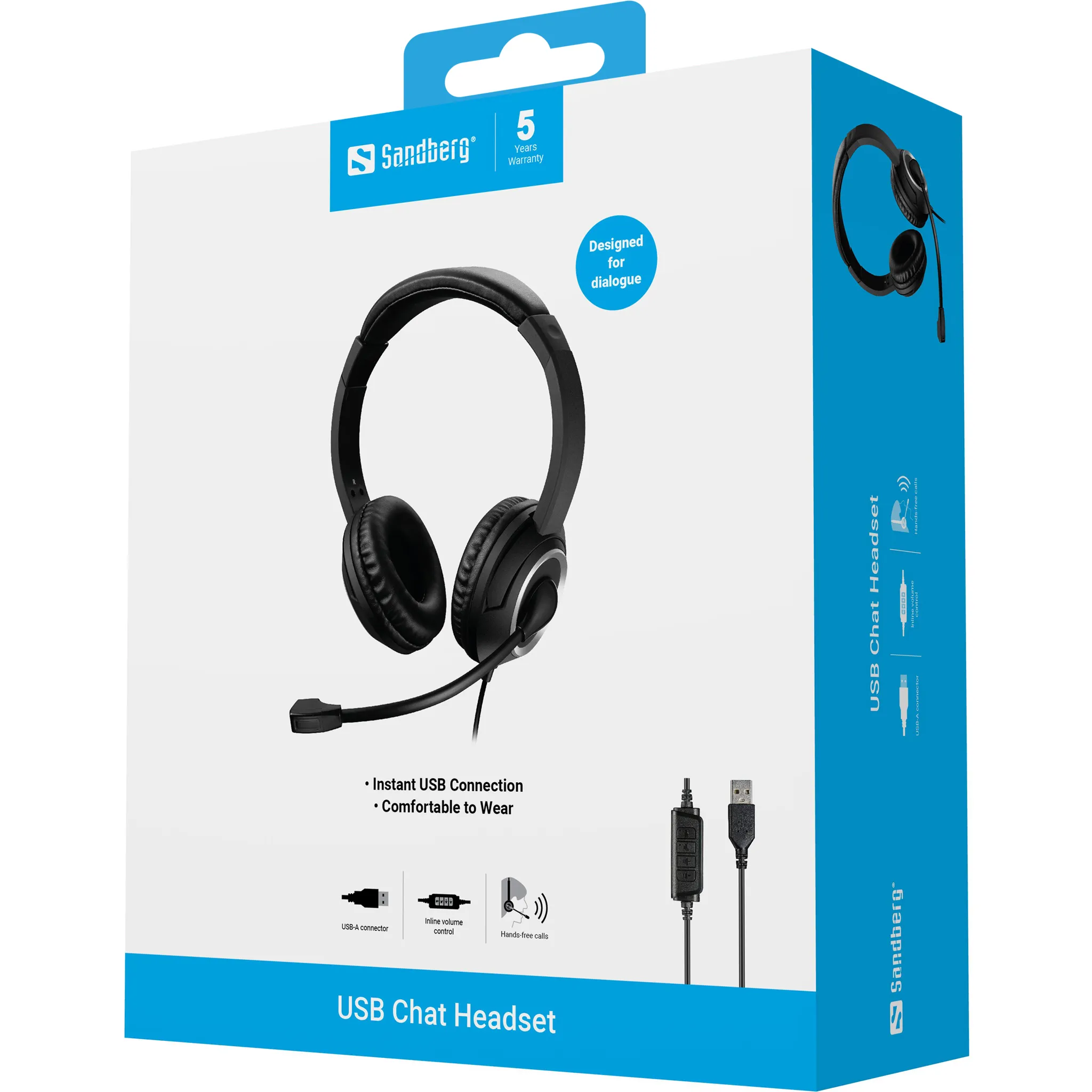 Sandberg USB Chat Headset -kuulokkeet, Musta