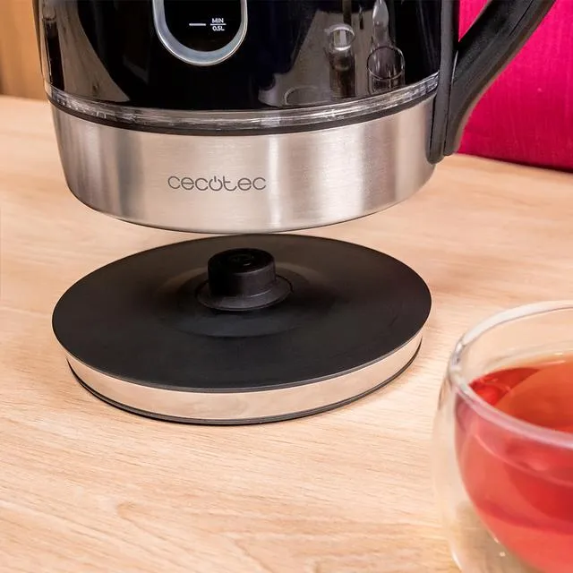 CECOTEC Thermosense 400 VisionLight kettle, 1.7L, 2200W, Silver/Black