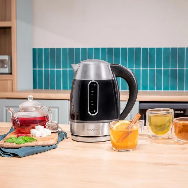 CECOTEC Thermosense 400 VisionLight kettle, 1.7L, 2200W, Silver/Black