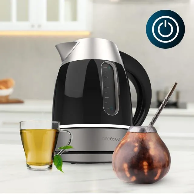 CECOTEC Thermosense 400 VisionLight kettle, 1.7L, 2200W, Silver/Black