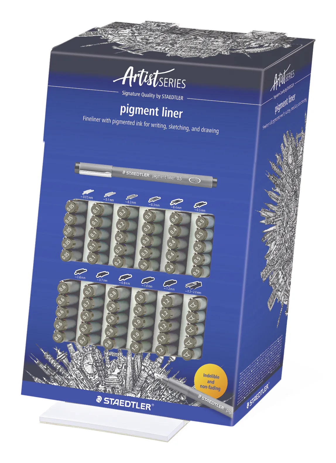 STAEDTLER Pigment Liner 308 CA60, 60 pcs, Black - fineliner