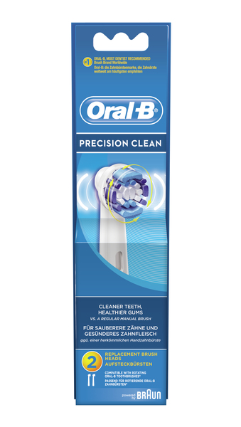 BRAUN VAIHTOHARJA ORAL-B -EB20 2 PrecisionClean 2, paketissa 2 vaihtoharjaa (EB 17)