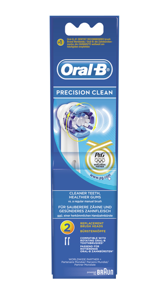 BRAUN VAIHTOHARJA ORAL-B -EB20 2 PrecisionClean 2, paketissa 2 vaihtoharjaa (EB 17)