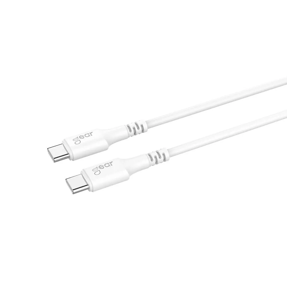 GEAR USB-C 2.0 kabel, 60 W, 0,5 m, vit
