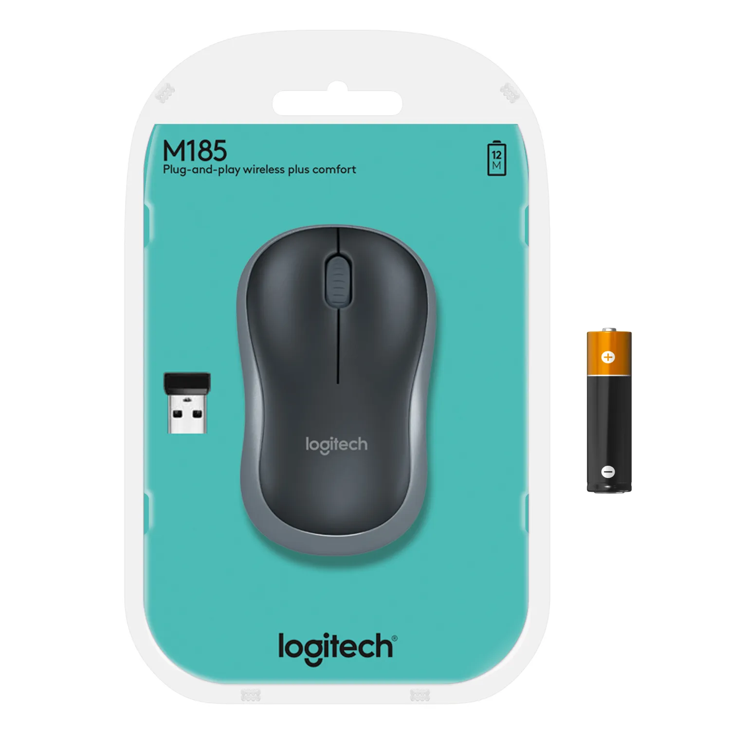 Logitech M185 -langaton hiiri, Harmaa