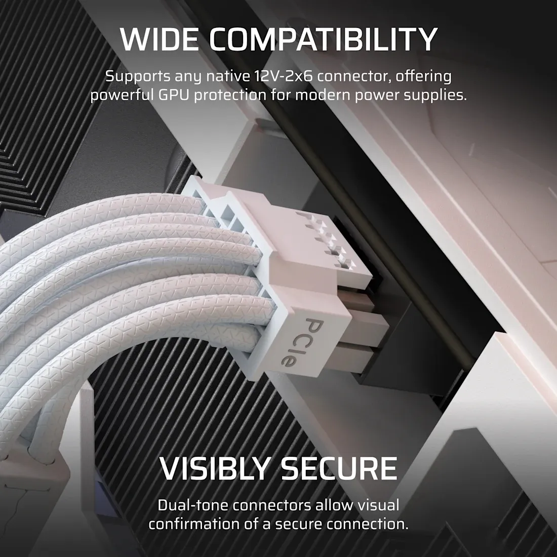 CORSAIR ThermalProtect, 12V-2x6 Adapter Cable, White