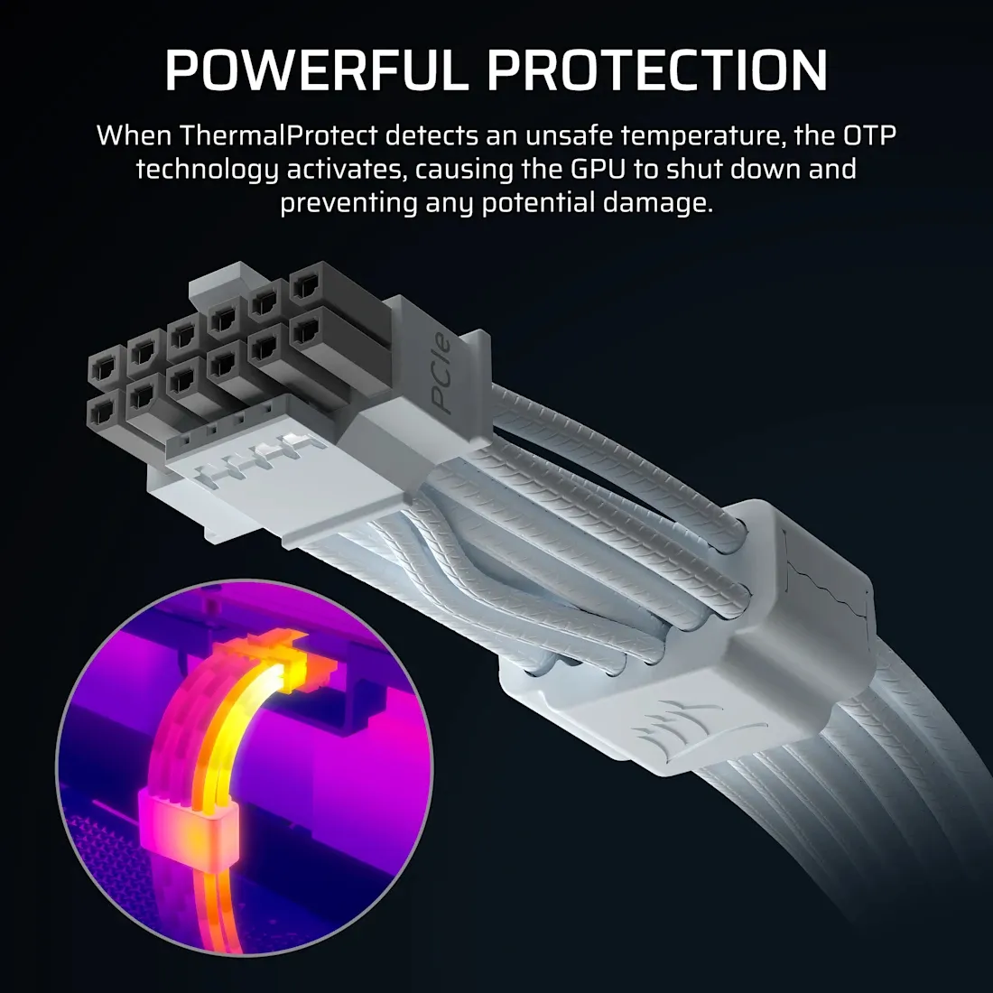 CORSAIR ThermalProtect, 12V-2x6 Adapter Cable, White