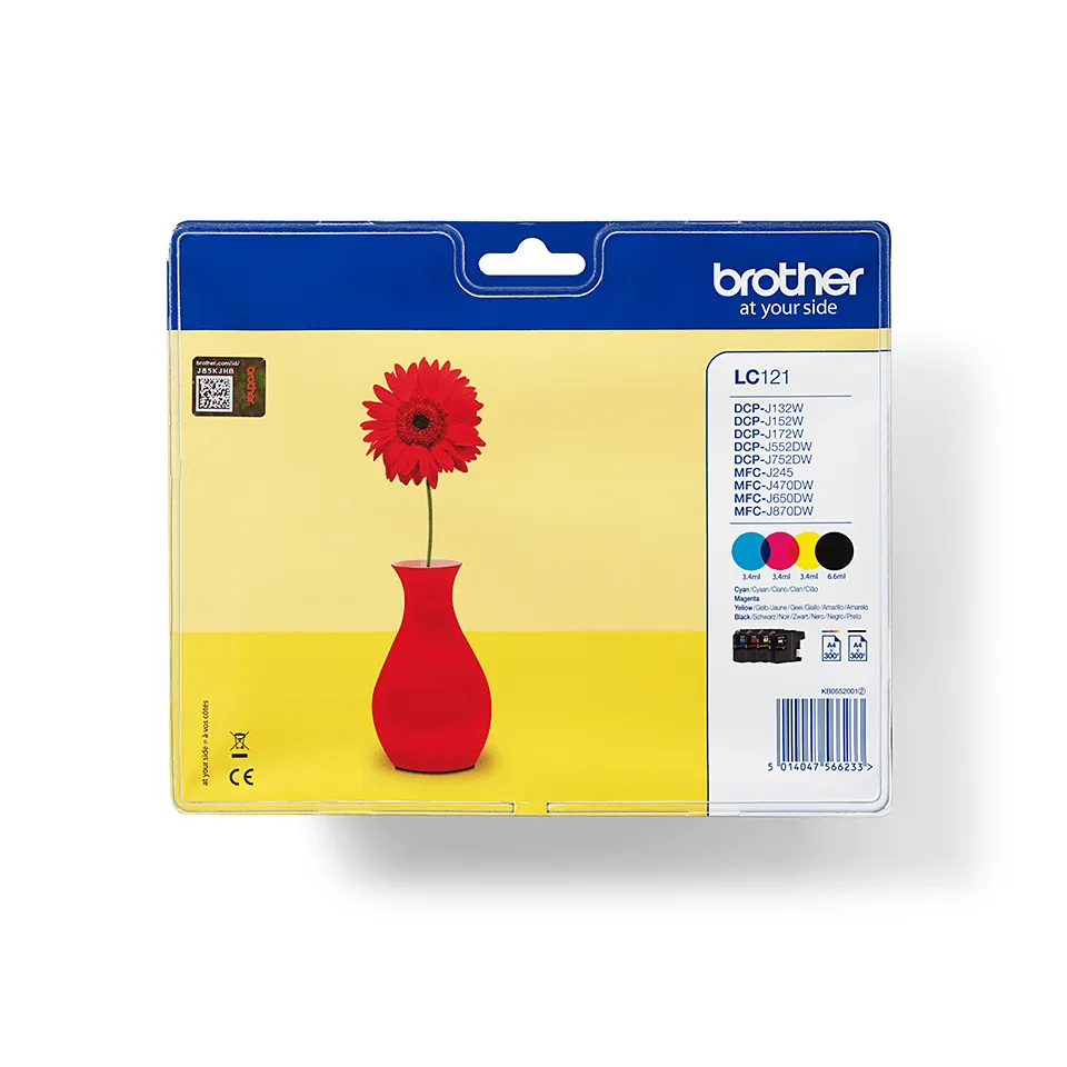 Brother  LC121VALBP - ink cartridge, Black, Cyan, Magenta, Yellow