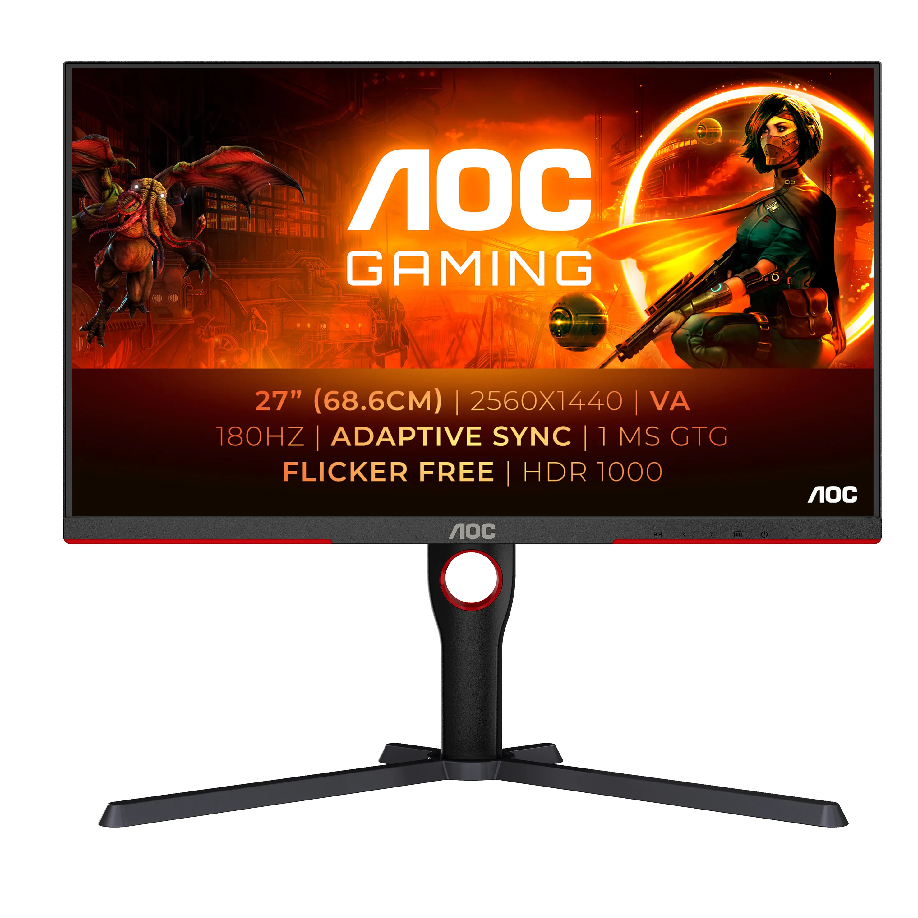 AOC Q27G3XMN/BK 27" QHD, VA -pelinäyttö