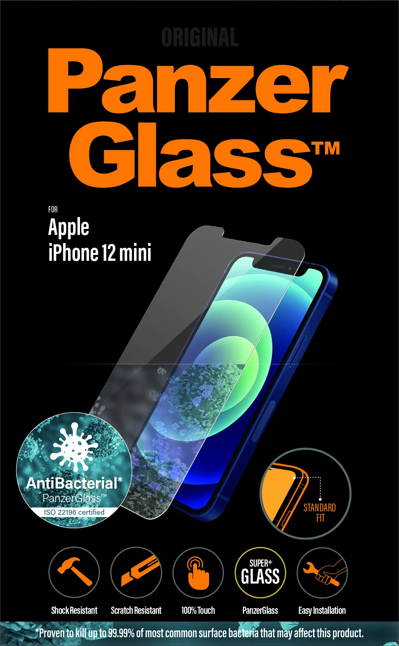 PanzerGlass Classic Fit, iPhone 12 mini - Screen Glass
