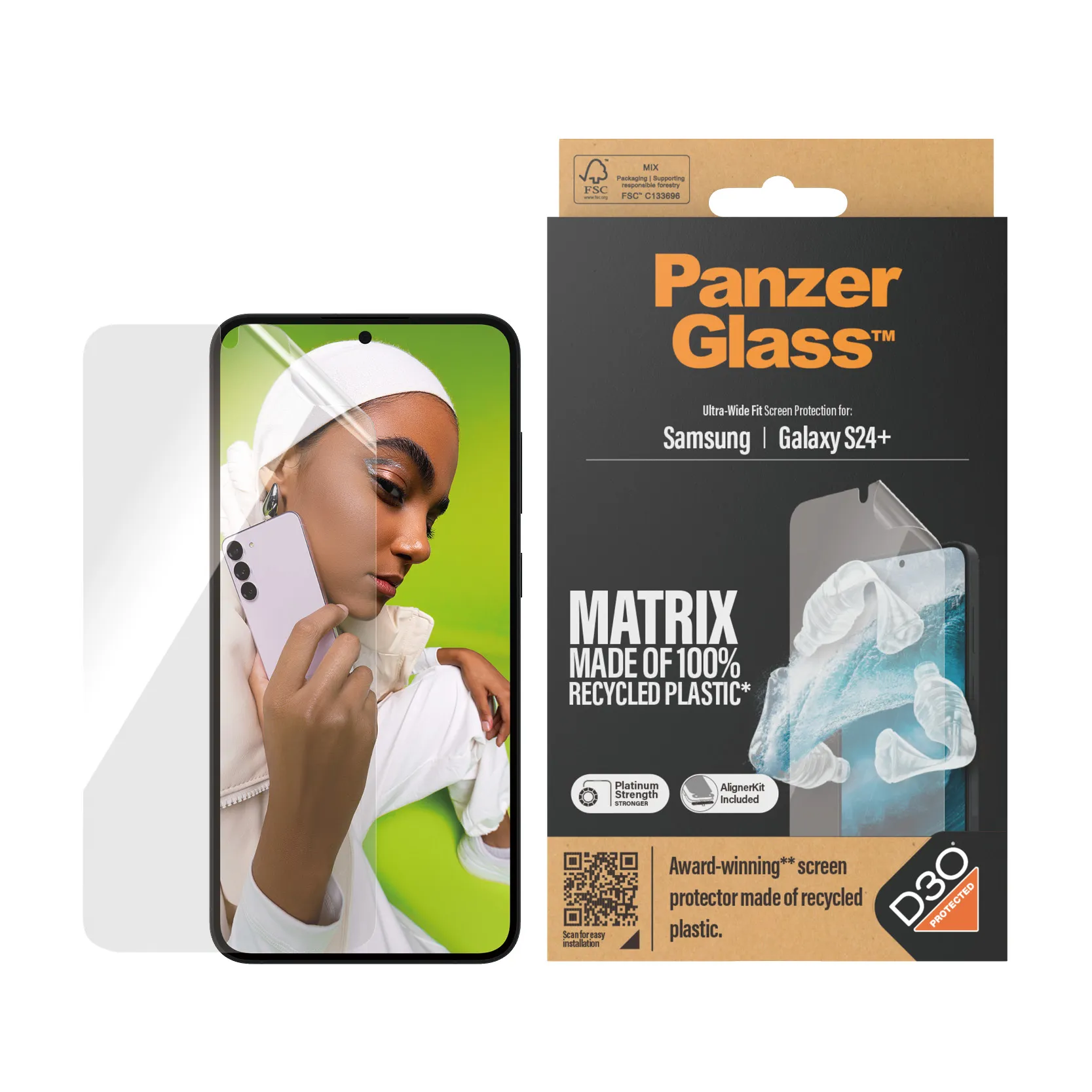 PanzerGlass Matrix Ultra-Wide Fit Galaxy S24 Plus - suojakalvo