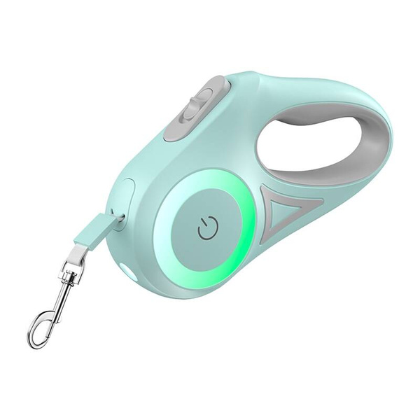ROJECO 3 metre Automatic Retractable Dog Leash with LED Light, Green