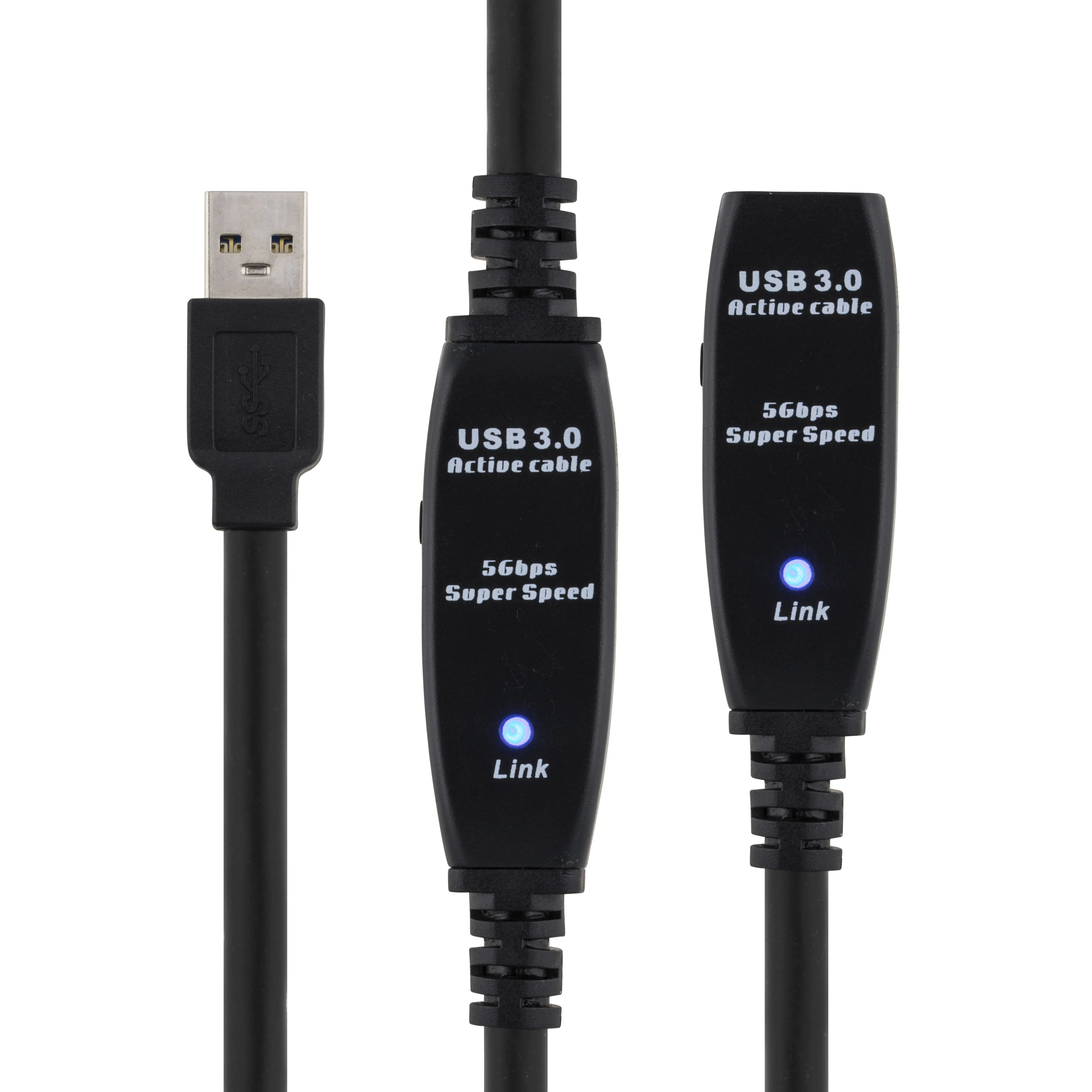 Deltaco Active USB-A 3.0 - extension cable, 15 m, Black