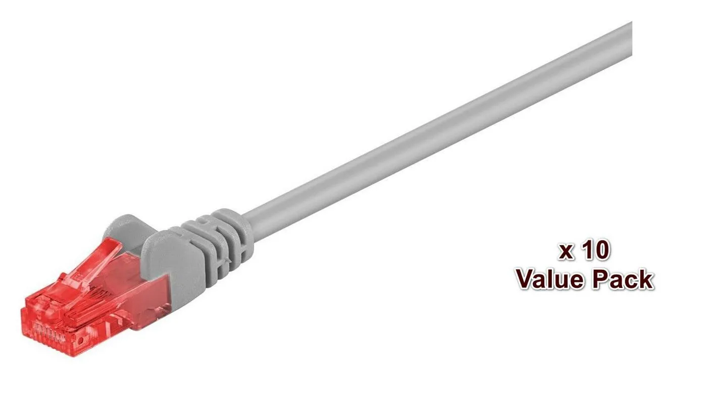 MicroConnect Cat6 UTP RJ45 3m n&auml;tverkskabel, gr&aring;