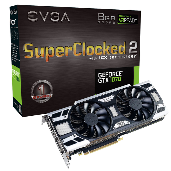 EVGA GeForce GTX 1070 SC2 GAMING 8GB - grafikkort