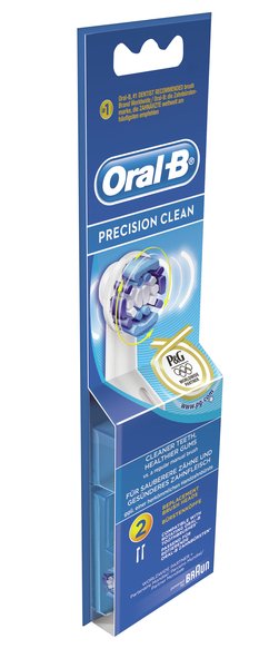 BRAUN VAIHTOHARJA ORAL-B -EB20 2 PrecisionClean 2, paketissa 2 vaihtoharjaa (EB 17)