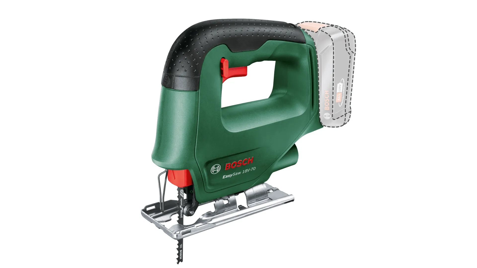 Bosch Cordless jigsaw EasySaw 18V-70 (green/black, without battery and charger)