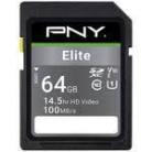 PNY Elite 64 GB SDXC Class 10 U1 kort, svart
