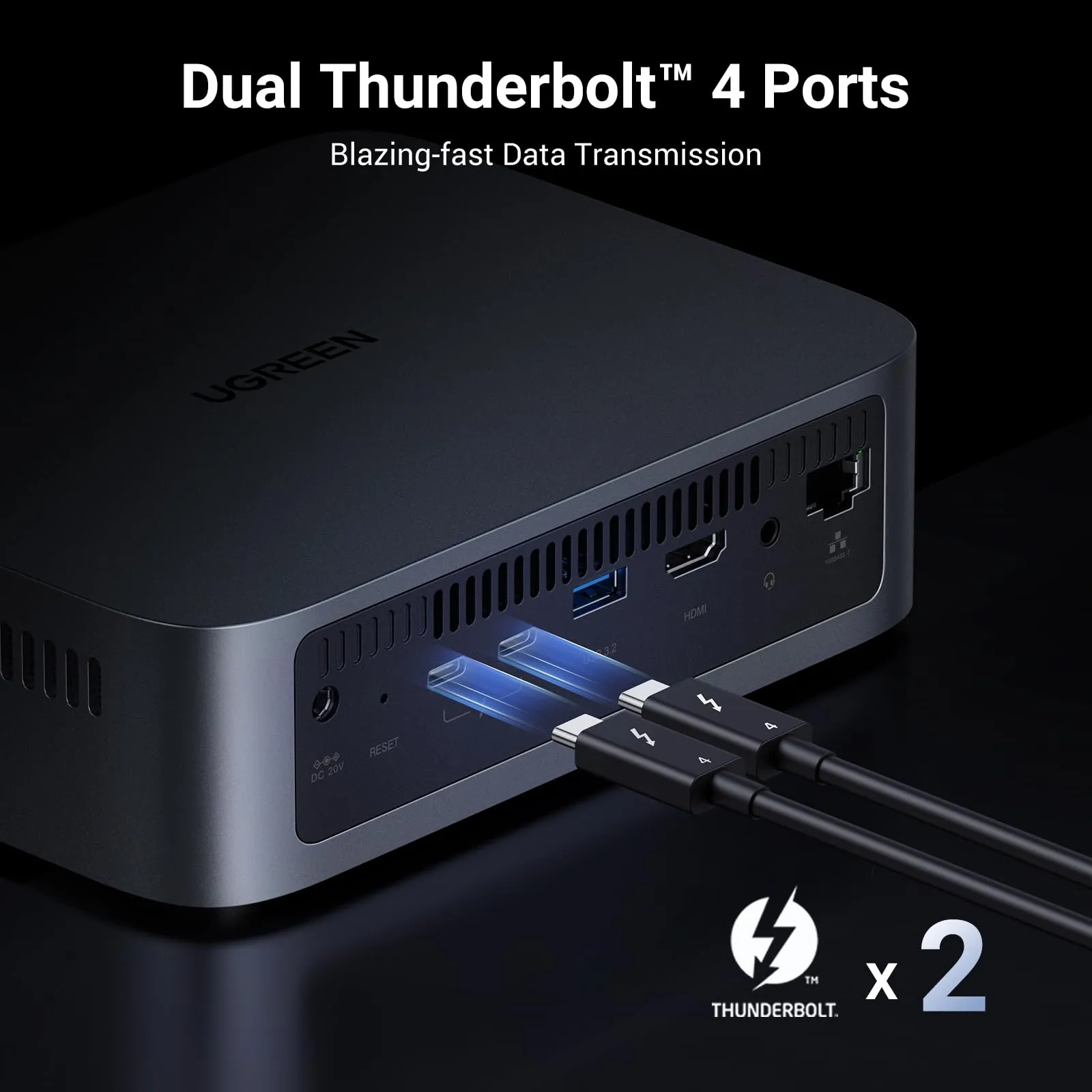 UGREEN NASync DXP480T Plus - All-Flash NAS, gr&aring;