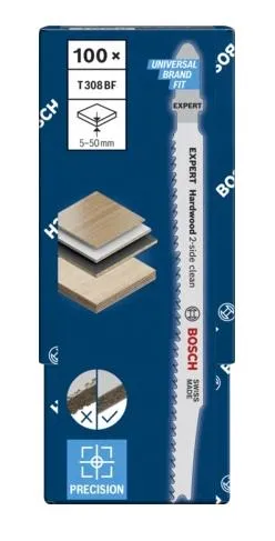 Bosch Expert Hardwood 2-side clean T308 BF Stiksavsklinge Stiksav