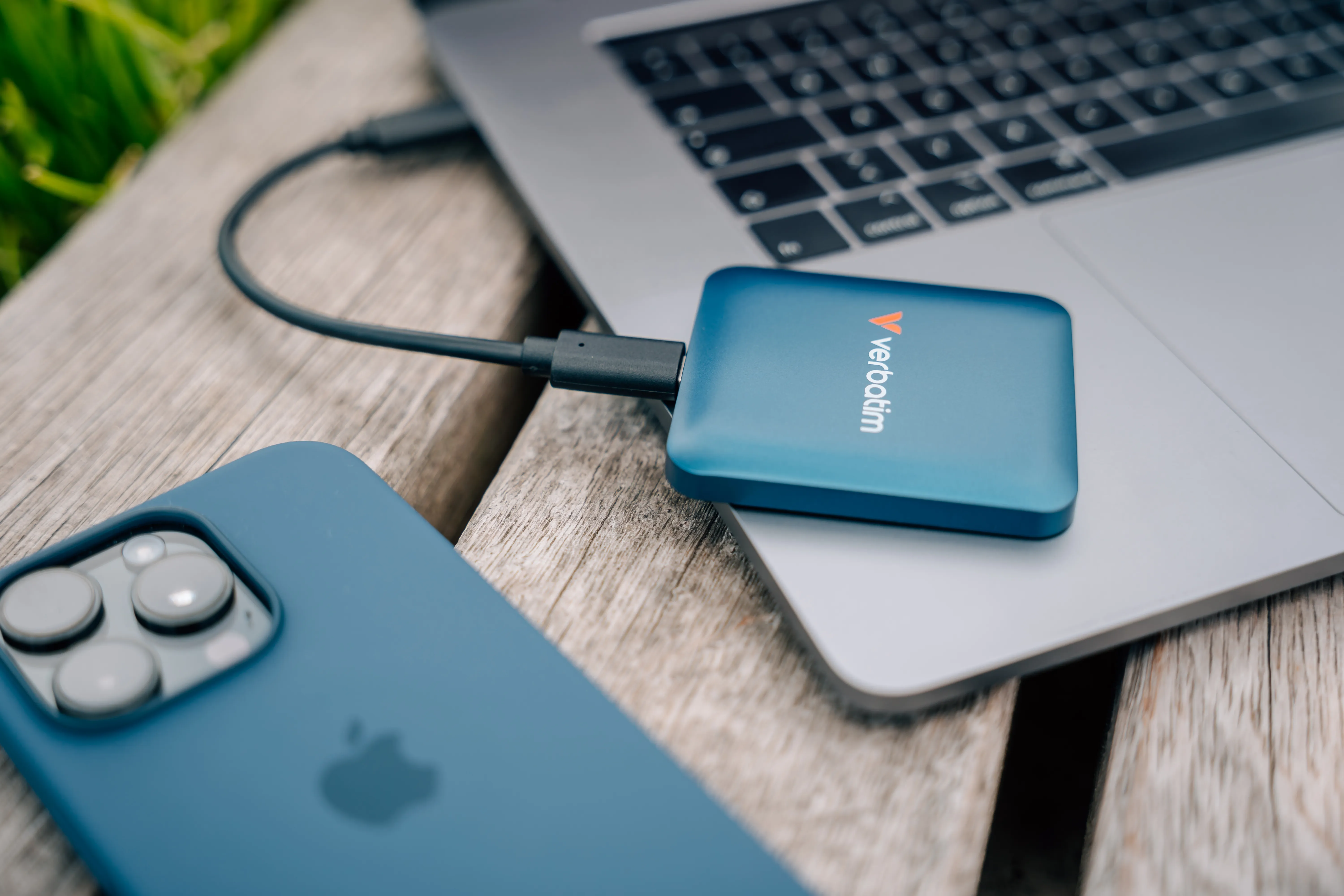 Verbatim SnapBack SSD 1 TB extern SSD med USB 3.2 Gen 2x2 (USB-C), portabel, bl&aring;