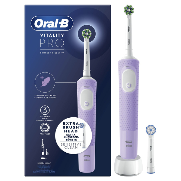 Oral-B Vitality Pro + Extra Refill - eltandborste, lila