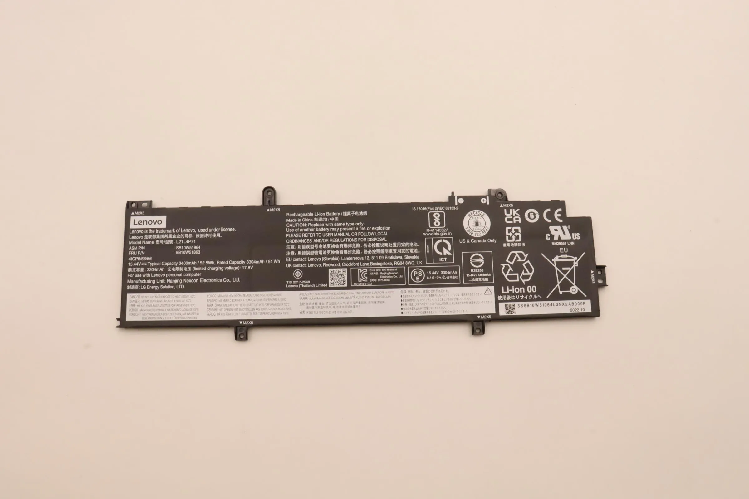 BATTERY Internal, 4c, 52.5Wh,