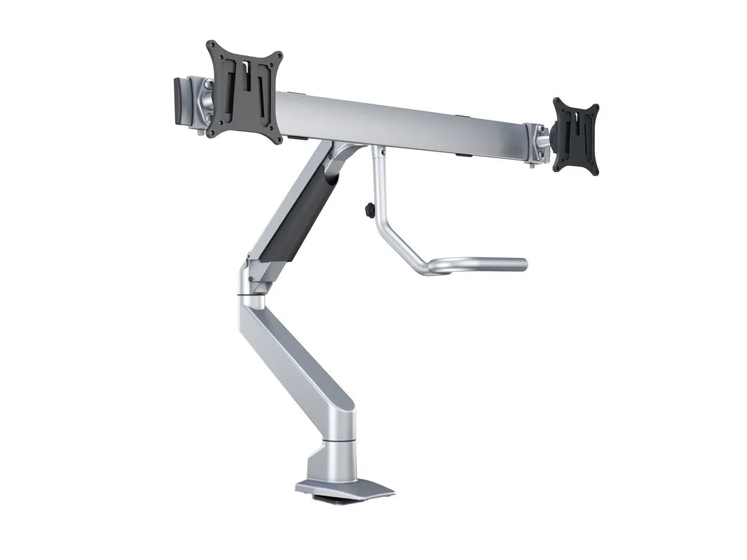M VESA Gas Lift Arm w. Duo Crossbar 2 Silver