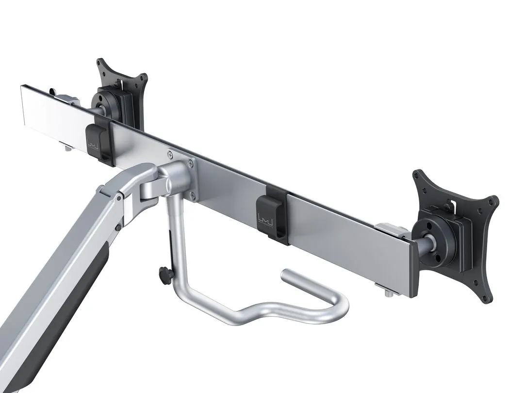 M VESA Gas Lift Arm w. Duo Crossbar 2 Silver