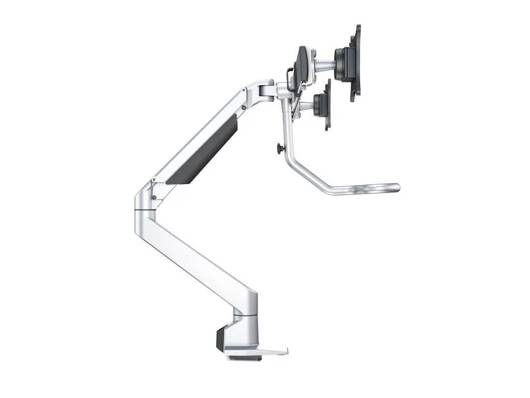 M VESA Gas Lift Arm w. Duo Crossbar 2 Silver