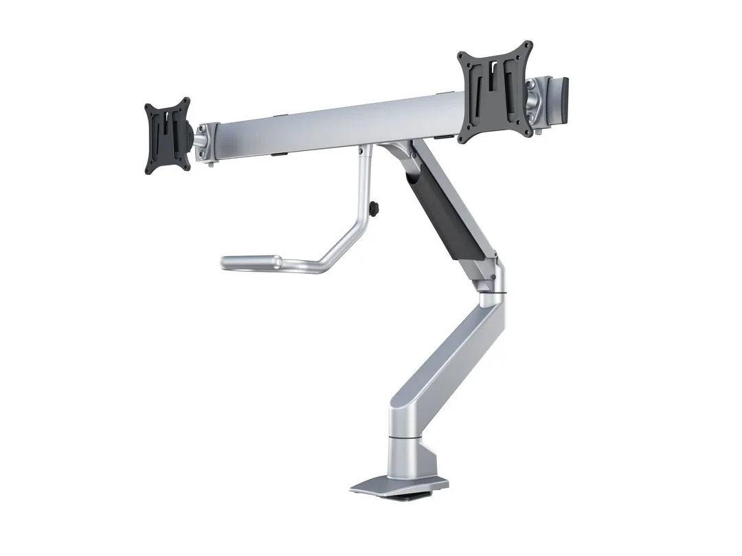 M VESA Gas Lift Arm w. Duo Crossbar 2 Silver