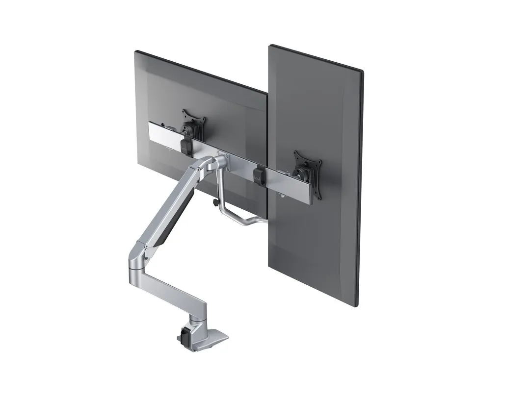 M VESA Gas Lift Arm w. Duo Crossbar 2 Silver