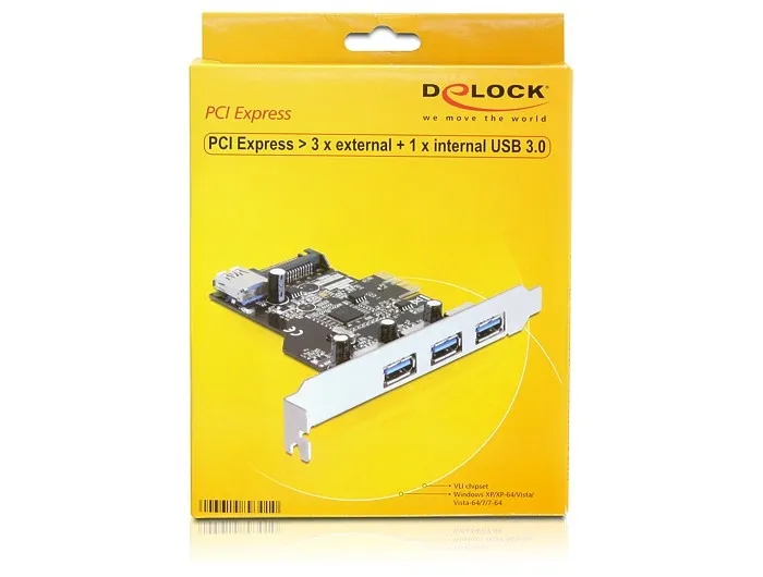 Delock PCI Express Karte > 3 x extern + 1 x intern USB 3.0 Typ-A Buchs
