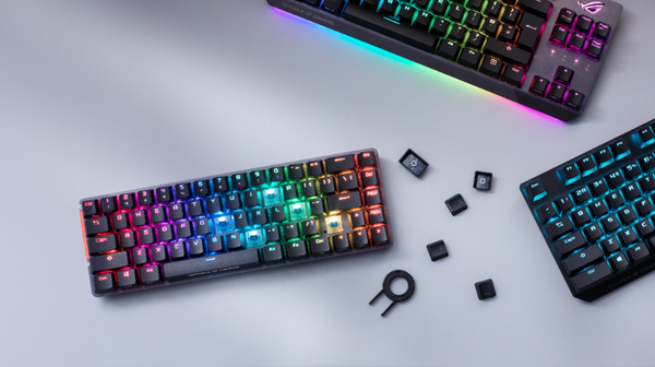 (Fyndh&ouml;rnan) Asus ROG Falchion 65%, Cherry MX Red - tr&aring;dl&ouml;s speltangentbord