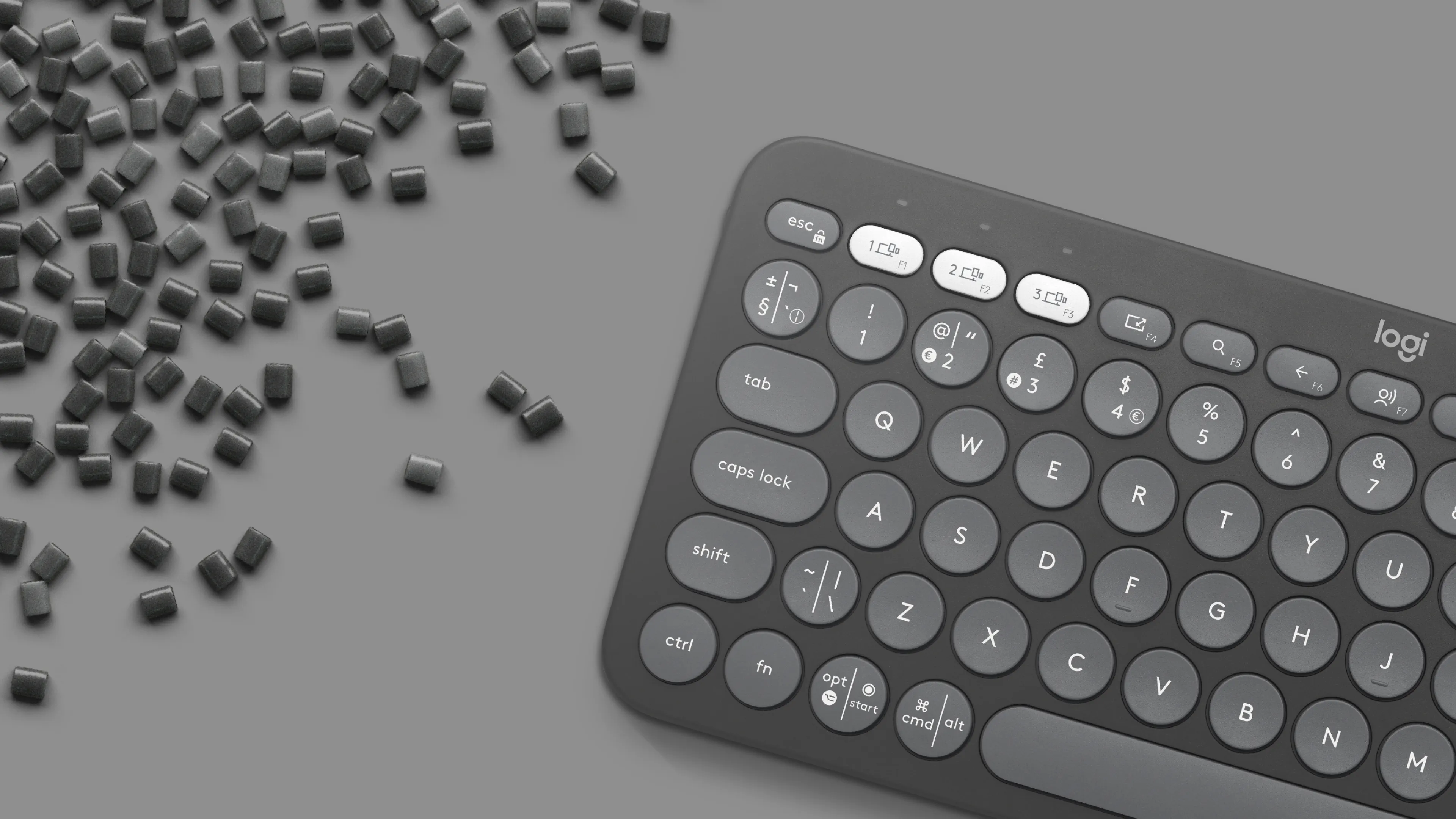 Logitech Pebble Keys 2 K380s Wireless Keyboard, Graphite