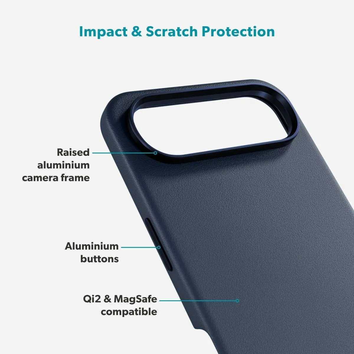 Epico Leather Pro Mag+ Case iPhone Air Qi2  &amp;  MagSafe Compatible, Blue