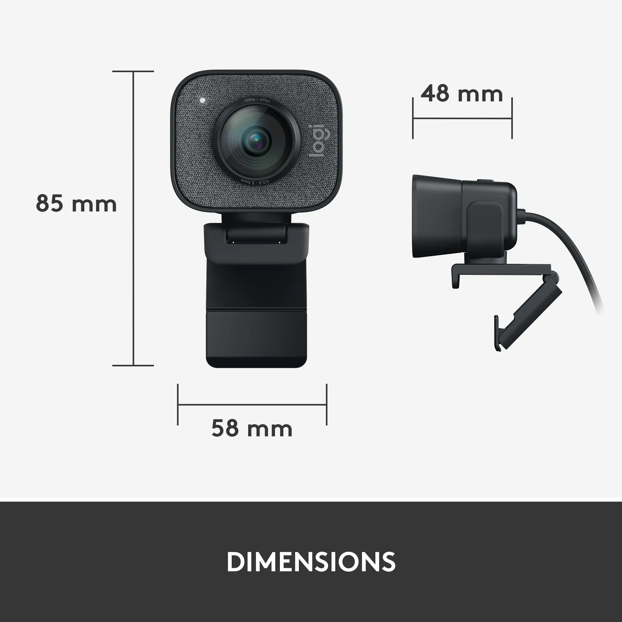 Logitech StreamCam Full HD 1080p, 60fps Webcam, Graphite