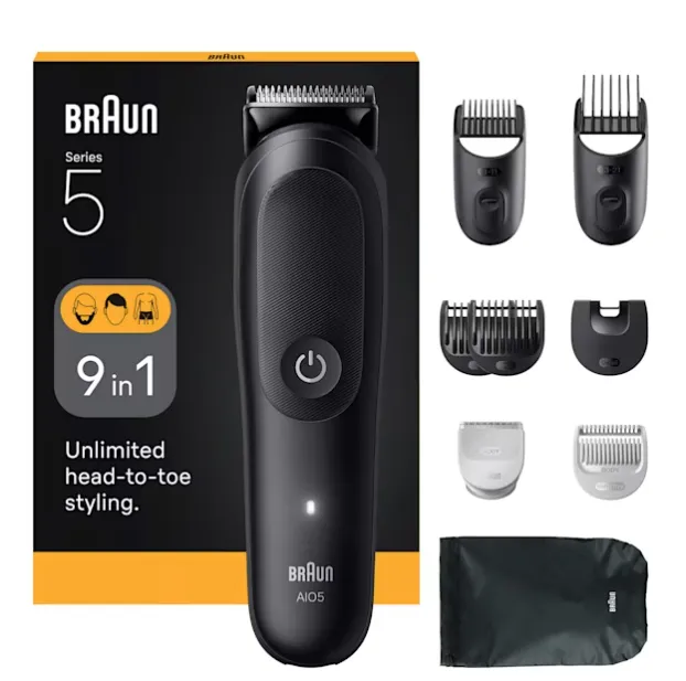 Braun All-in-One Kit Series 5 AIO5540 v&aring;t- och torrakning parranajosetti, svart