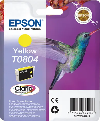 Epson T0804 ink cartridge, 7.4 ml, Yellow