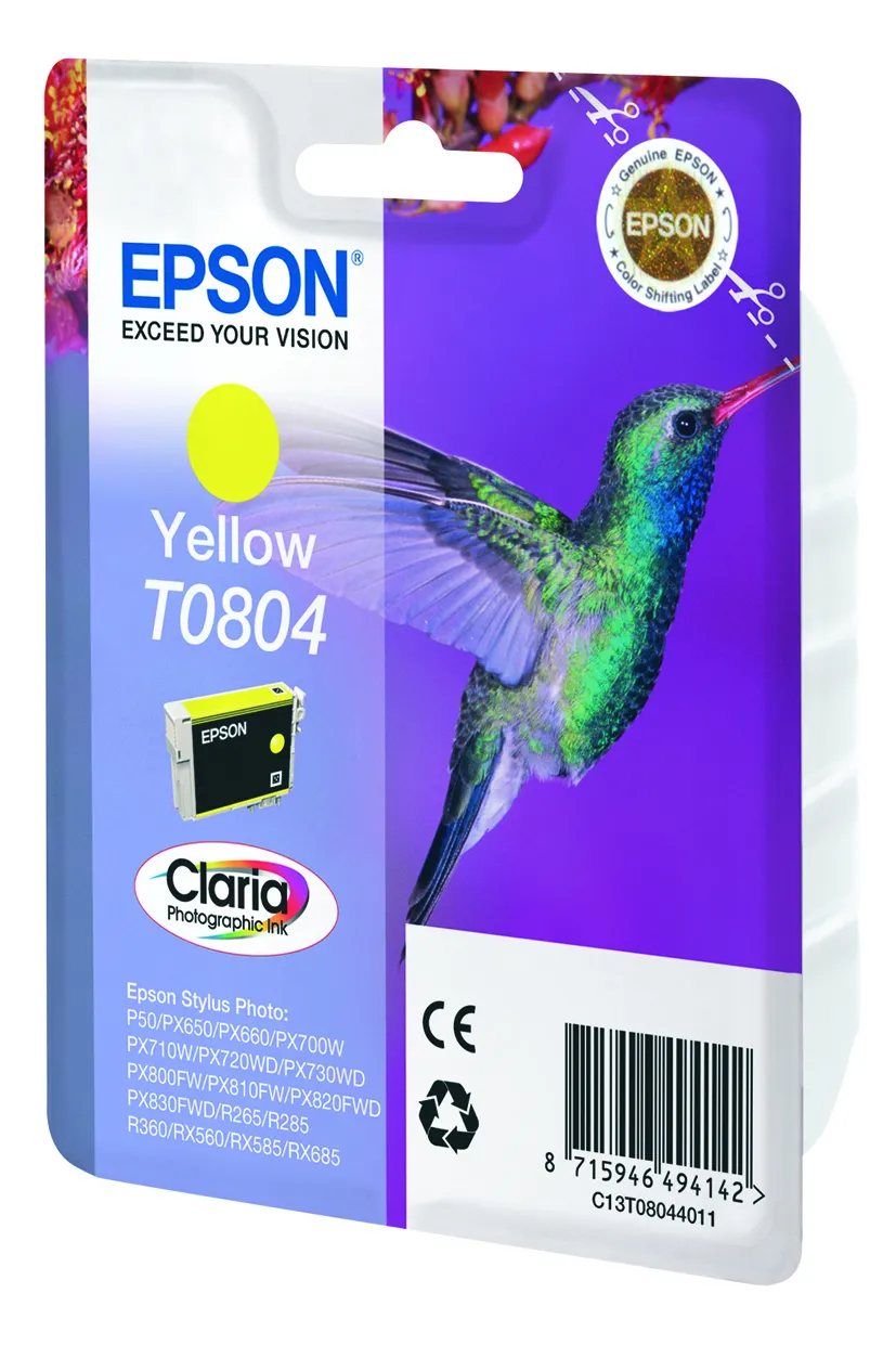 Epson T0804 ink cartridge, 7.4 ml, Yellow