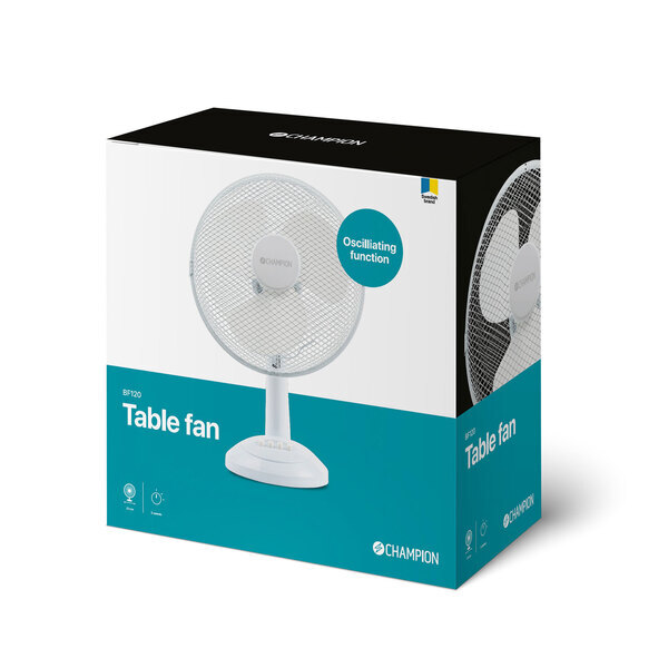 Champion CHBF130 Table Fan, 30 cm, White